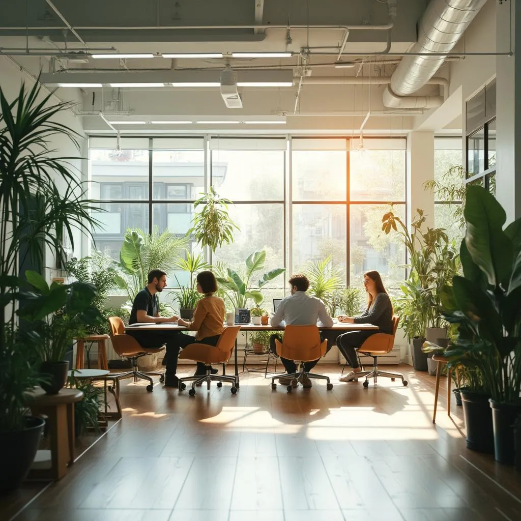Bureau moderne et collaboratif